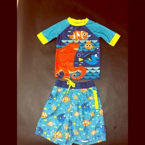 Boys Finding Dory Rash Guard & Swim Trunks